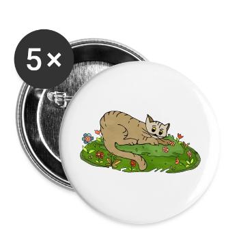 Cat - Buttons large 2.2''/56 mm (5-pack) - white - Front