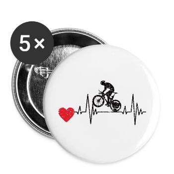 Bicycle Cyclist Cyclist Cycling Cycling - Buttons large 2.2''/56 mm (5-pack) - white - Front