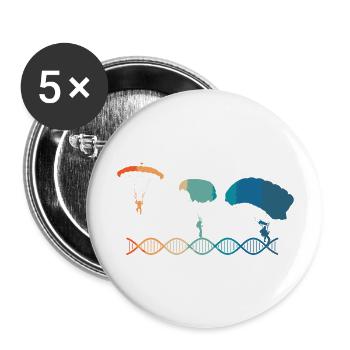 Fallschirme sind Teil meiner DNA - Buttons groß 56 mm (5er Pack) - Weiß - Vorne