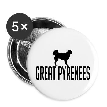 Great Pyrenees Hunderasse Hunde Wilsigns - Buttons groß 56 mm (5er Pack) - Weiß - Vorne