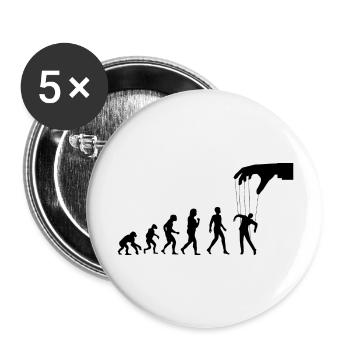 Evolution Menschheit - Marionette - Buttons groß 56 mm (5er Pack) - Weiß - Vorne