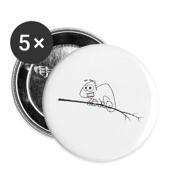 Camouflaged Chameleon - Buttons large 2.2''/56 mm (5-pack) - white - Front