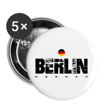 Minimalistisches deutsches Rondell-Wappen - Buttons groß 56 mm (5er Pack) - Weiß - Vorne