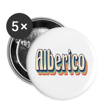 Alberico t-shirt retro vintage t-shirt gift - Buttons large 2.2''/56 mm (5-pack) - white - Front