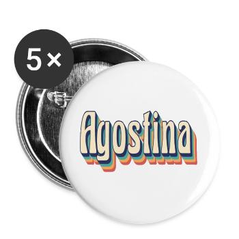 Vintage rétro Agostina T-Shirt cadeau T-Shirt - Lot de 5 grands badges (56 mm) - blanc - Devant