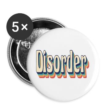Disorder Retro Vintage T-Shirt des années 70 - Lot de 5 grands badges (56 mm) - blanc - Devant