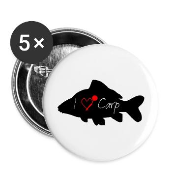 i love Carp black transparent - Buttons large 2.2''/56 mm (5-pack) - white - Front