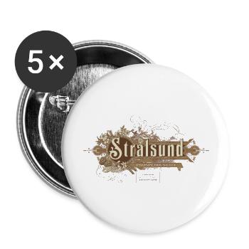 Stralsund, Ostsee - Buttons groß 56 mm (5er Pack) - Weiß - Vorne