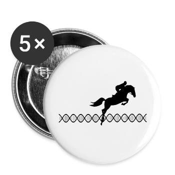 DNA Springreiten - Buttons groß 56 mm (5er Pack) - Weiß - Vorne