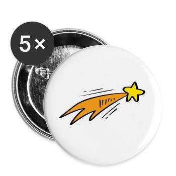 Fusée néon Star Trail - Lot de 5 grands badges (56 mm) - blanc - Devant