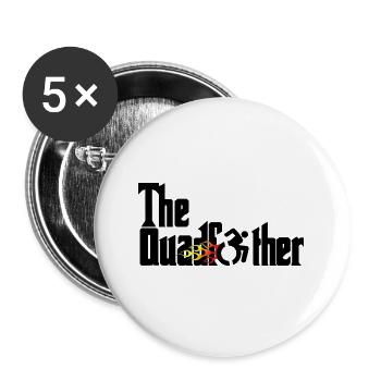 Der Quadfather. Humor für Rollstuhlfahrer * - Buttons groß 56 mm (5er Pack) - Weiß - Vorne