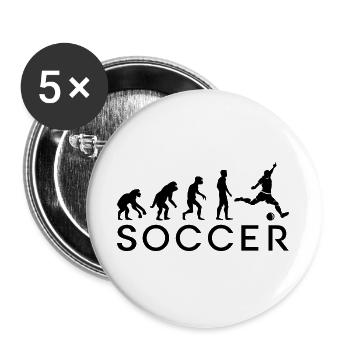 Fußball Evolution Soccer Liga icon EM WM 2024 - Buttons groß 56 mm (5er Pack) - Weiß - Vorne