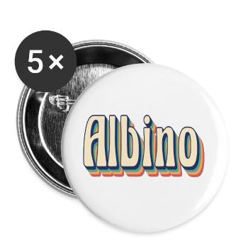 T-shirt Albinos rétro vintage t-shirt idée cadeau - Lot de 5 grands badges (56 mm) - blanc - Devant