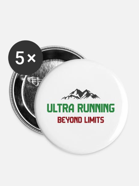 Ultra Running - Jenseits der Grenzen - Buttons groß 56 mm (5er Pack) - Weiß