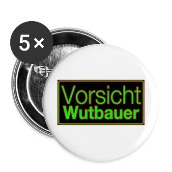 Vorsicht Wutbauer! - Buttons groß 56 mm (5er Pack) - Weiß - Vorne