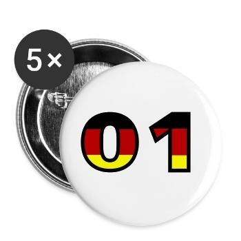 1 Number Germany Jersey - Buttons large 2.2''/56 mm (5-pack) - white - Front