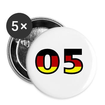 Maillot Allemagne numéro 5 - Lot de 5 grands badges (56 mm) - blanc - Devant