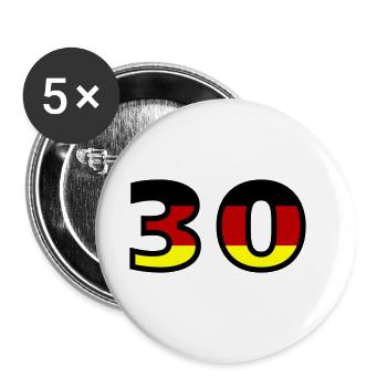 Numéro 30 Allemagne Jersey - Lot de 5 grands badges (56 mm) - blanc - Devant