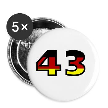 43 Numéro Allemagne Jersey - Lot de 5 grands badges (56 mm) - blanc - Devant