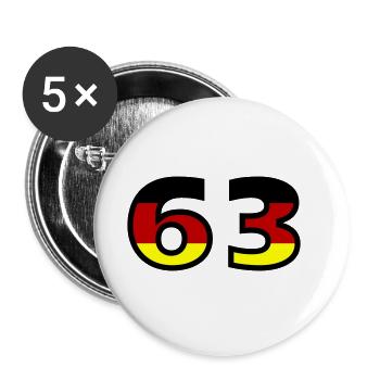 63 Numéro Allemagne Jersey - Lot de 5 grands badges (56 mm) - blanc - Devant