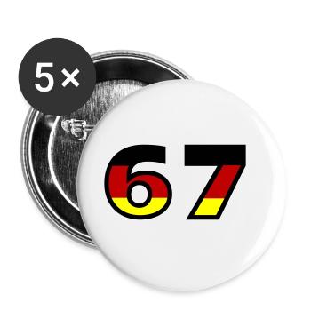 67 Numéro Allemagne Jersey - Lot de 5 grands badges (56 mm) - blanc - Devant