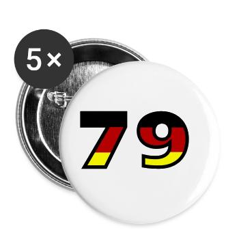 79 Numéro Allemagne Jersey - Lot de 5 grands badges (56 mm) - blanc - Devant