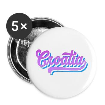 Kroatien hrvatska Kroatien hr Zagreb split Dubrovnik - Buttons groß 56 mm (5er Pack) - Weiß - Vorne