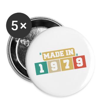 1979 Birthday 1979 Born in 1979 Birthday - Buttons large 2.2''/56 mm (5-pack) - white - Front