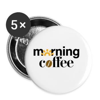 morning coffee - Buttons groß 56 mm (5er Pack) - Weiß - Vorne