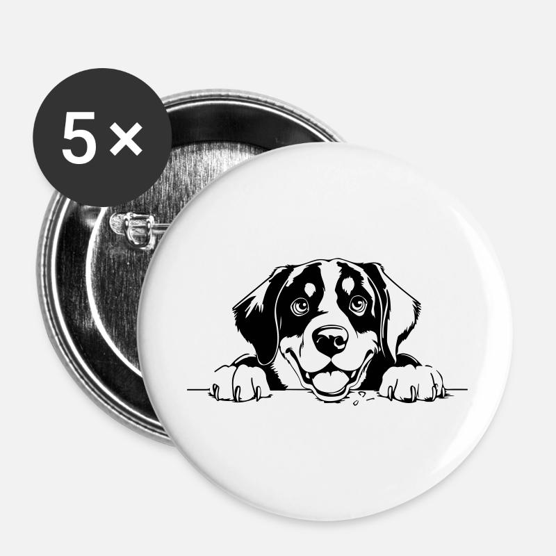 Great Swiss Mountain Dog - Buttons large 2.2''/56 mm (5-pack) - white