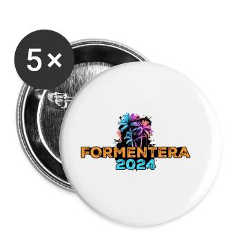 Tournée Formentera 2024 - Lot de 5 grands badges (56 mm) - blanc - Devant