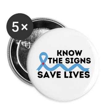Know the Signs, Save Lives, diabetes - Buttons large 2.2''/56 mm (5-pack) - white - Front