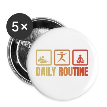 Daily Yoga Routine - Buttons large 2.2''/56 mm (5-pack) - white - Front