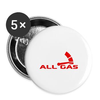 All Gas No Brakes Speedometer Racing Car Speedometer Driving - Buttons large 2.2''/56 mm (5-pack) - white - Front