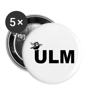 Ulmer Spatz - Lot de 5 grands badges (56 mm) - blanc - Devant