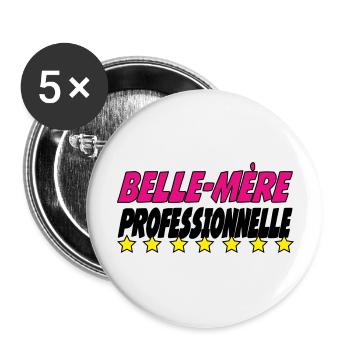PROFESSIONELL Schwiegermutter - Buttons groß 56 mm (5er Pack) - Weiß - Vorne
