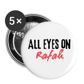 Alle Augen auf Rafah - Buttons groß 56 mm (5er Pack) - Weiß - Vorne