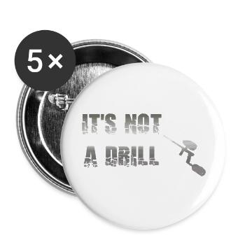 Ce n’est pas un exercice. C’est un marqueur de paintball - Lot de 5 grands badges (56 mm) - blanc - Devant