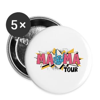 Meilleure maman maman maman meilleure supermaman au monde - Lot de 5 grands badges (56 mm) - blanc - Devant