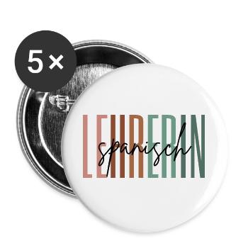 Lehrerin Spanisch Spanischlehrerin Geschenk - Buttons groß 56 mm (5er Pack) - Weiß - Vorne