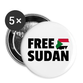 Soudan libre : Soutenez la liberté soudanaise - Lot de 5 grands badges (56 mm) - blanc - Devant