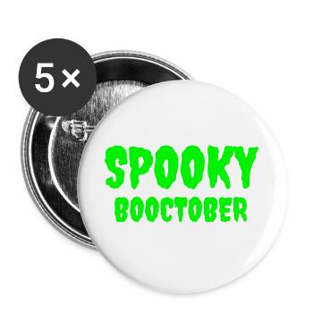 Spooky Booctober Jack-O'-Lantern Design - Buttons large 2.2''/56 mm (5-pack) - white - Front