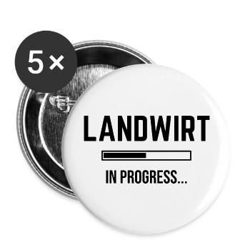 Farmer In Progress - Buttons large 2.2''/56 mm (5-pack) - white - Front