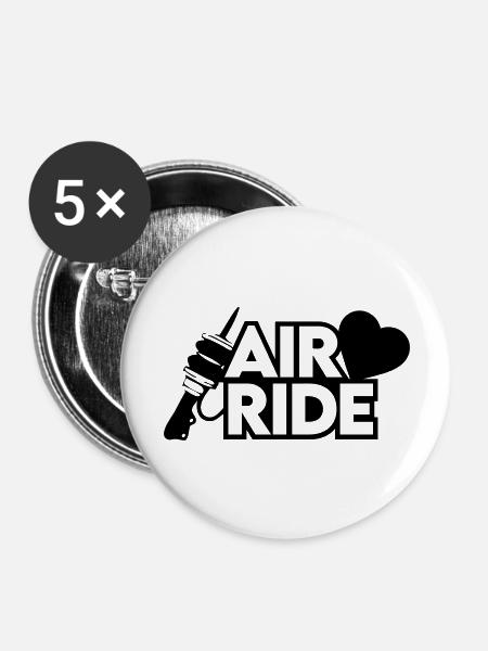 Airride Liebe Herz - Buttons groß 56 mm (5er Pack) - Weiß