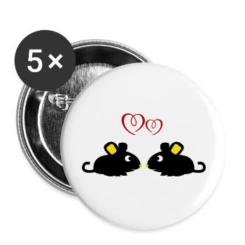 süße mäuse - Buttons groß 56 mm (5er Pack) - Weiß - Vorne