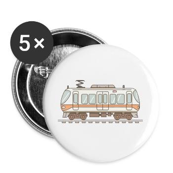 Railroad Comic Look - Buttons large 2.2''/56 mm (5-pack) - white - Front