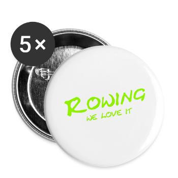 Rowing - We love it - Sport - Aviron Rower Rudern - Buttons large 2.2''/56 mm (5-pack) - white - Front