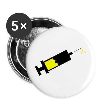 Spritze Arzt Ärztin Geschenk Krankenschwester  - Buttons groß 56 mm (5er Pack) - Weiß - Vorne