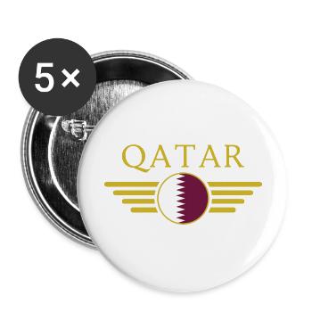 Ich liebe Katar, Eleganz Stil Design T-Shirt - Buttons groß 56 mm (5er Pack) - Weiß - Vorne