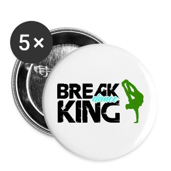 Break Dance King - Buttons large 2.2''/56 mm (5-pack) - white - Front